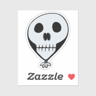 Floating Skull  Balloon Sticker