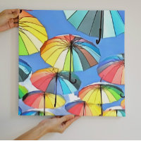 Floating Umbrella Sky Whimsical Parasols Art
