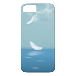 floating white feather over ocean Case-Mate iPhone case