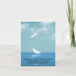 Floating White Feather Sympathy Thank You