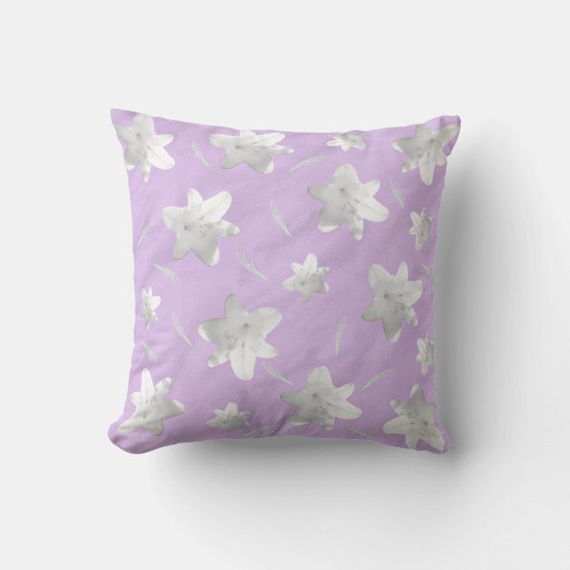 Floating White Lilies American MoJo Pillow (Front)