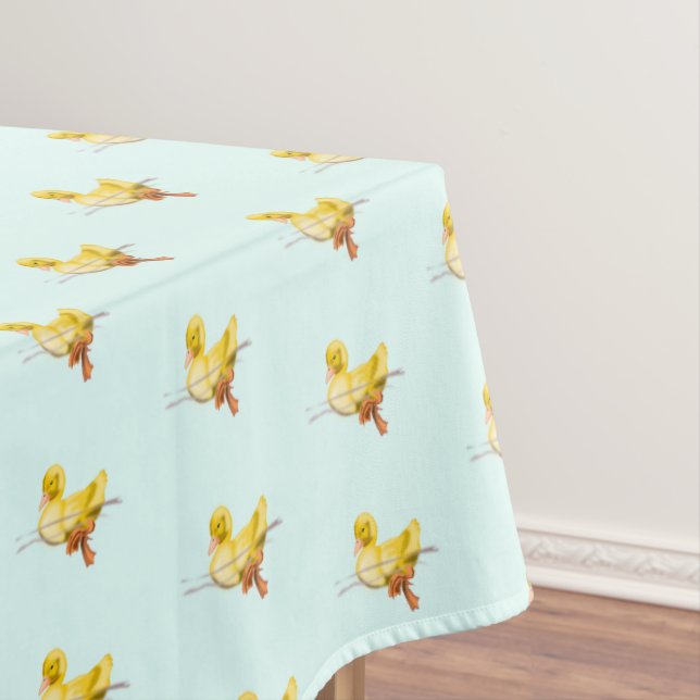 Floating Yellow Duckling Tablecloth (In Situ)