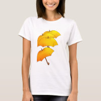 Floating yellow umbrellas