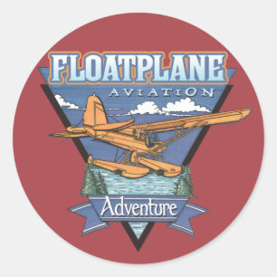 Floatplane Aviation Adventure Classic Round Sticker