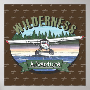 Floatplane Aviation Wilderness Adventure Poster