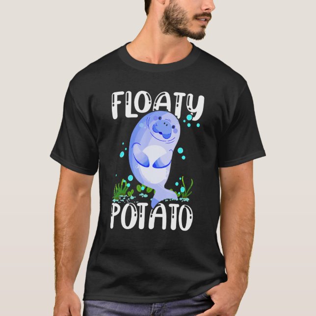 Floaty Potato Cute Manatee Sea Cow Funny Marine Bi T-Shirt (Front)