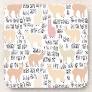 Flock Of Alpacas Pattern Coaster