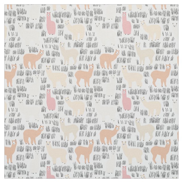 Flock Of Alpacas Pattern Fabric (Swatch)