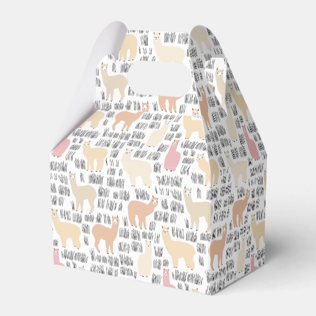 Flock Of Alpacas Pattern Favour Box (Front Side)