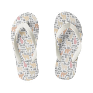 Flock Of Alpacas Pattern Kid's Jandals