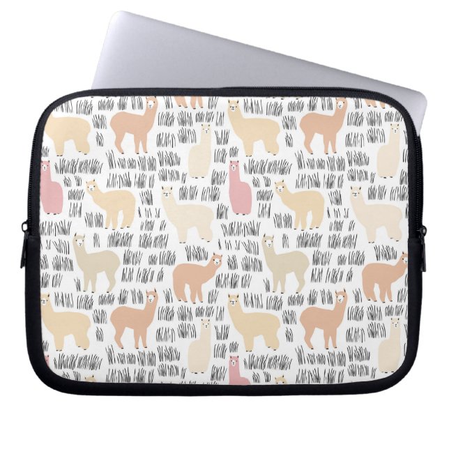 Flock Of Alpacas Pattern Laptop Sleeve (Front)