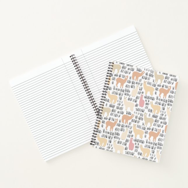 Flock Of Alpacas Pattern Notebook (Inside)