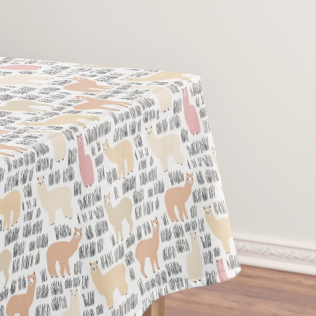 Flock Of Alpacas Pattern Tablecloth (In Situ)