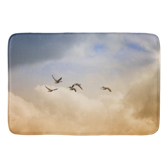 Flock of Birds in Flight Bath Mat (Front)