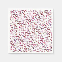 Flock of Birds in Pink and Purple