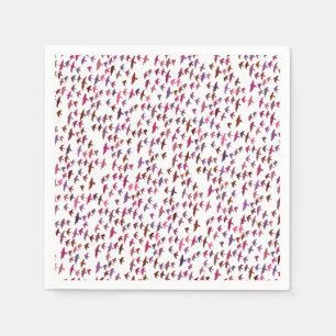 Flock of Birds in Pink and Purple Napkin