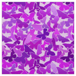 Flock of Butterflies, Amethyst, Violet and Orchid Fabric