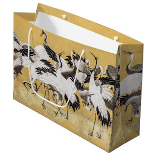 Flock of Cranes (right side) by Ishida Yutei Large Gift Bag