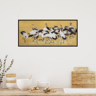 Flock of Cranes (right side) by Ishida Yutei Poster