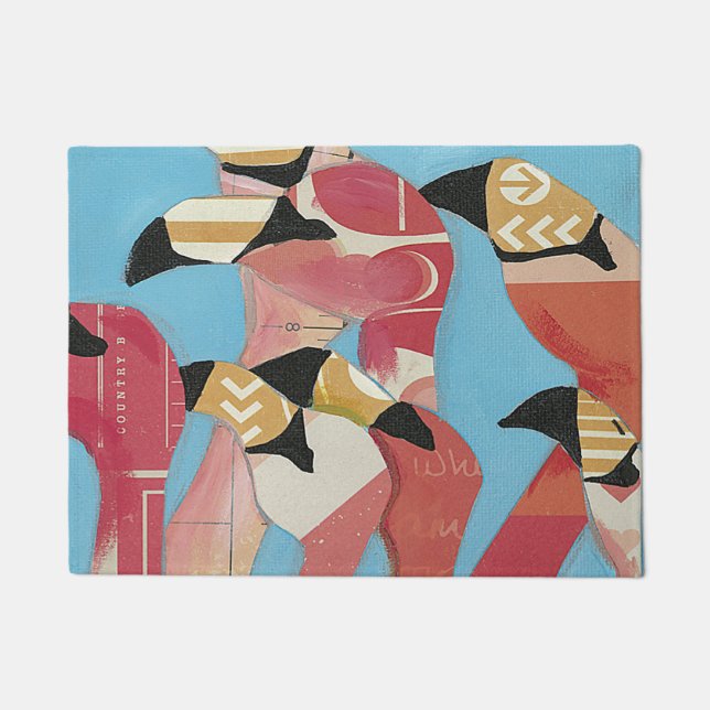 Flock of Flamingos Doormat (Front)