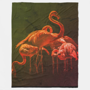FLOCK of FLAMINGOS Fleece Blanket