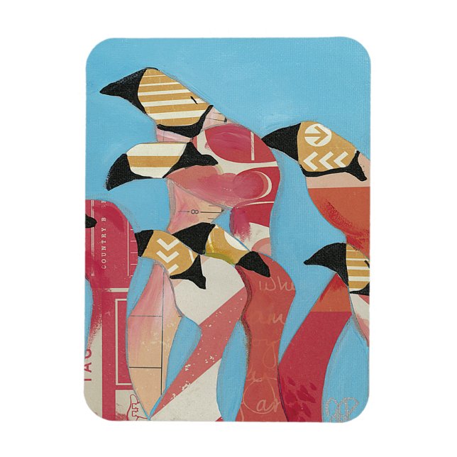 Flock of Flamingos Magnet (Vertical)