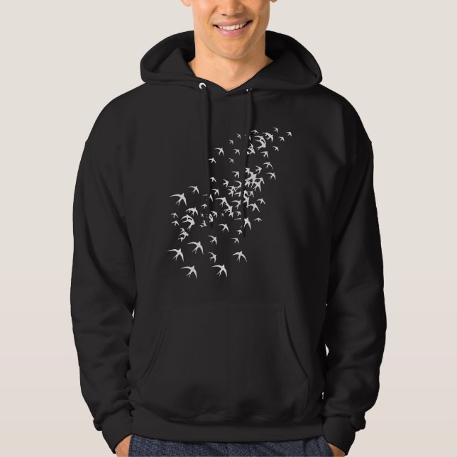 Flock of Flying Birds - Swarm of Swallows for Natu Hoodie (Front)