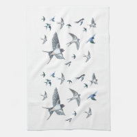 Flock Of Flying Swallow Birds Illustration