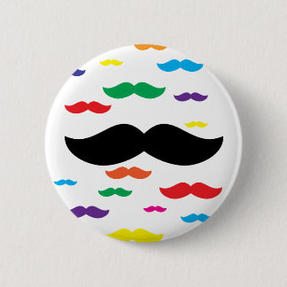 flock of moustache RAINBOW 6 Cm Round Badge