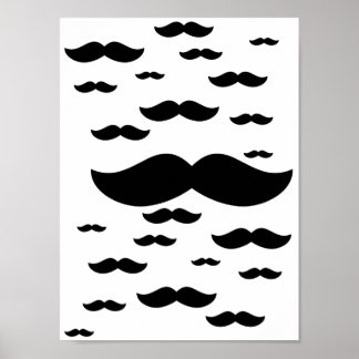 Flock of moustaches Poster