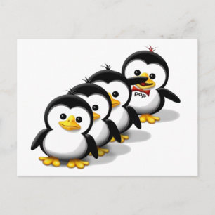 Flock of Penguins Postcard