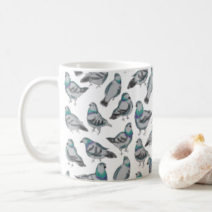 Flock of pigeons coffee mug