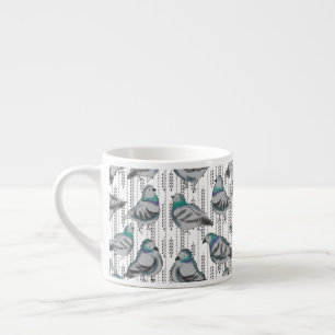 Flock of pigeons espresso cup
