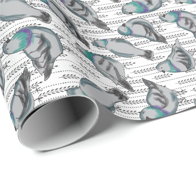 Flock of pigeons wrapping paper (Roll Corner)