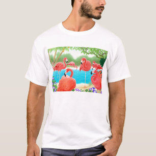 Flock of Pink Flamingos T-Shirt