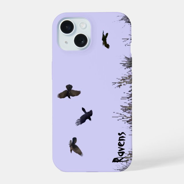 Flock of Ravens iPhone 15 Case (Back)
