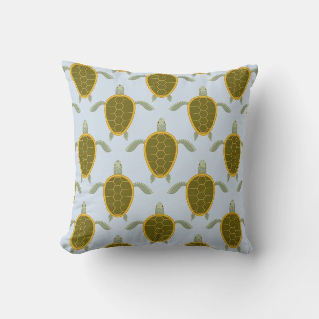 Flock Of Sea Turtles Pattern Cushion (Front)