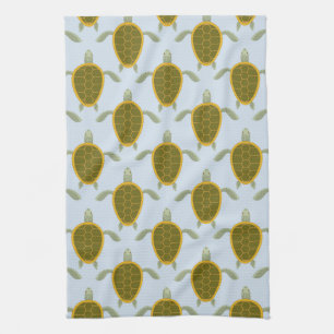 Flock Of Sea Turtles Pattern Tea Towel
