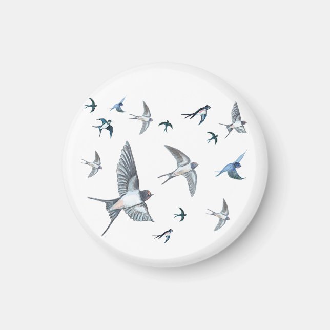  Flock of swallow birds flying  Magnet (Front)