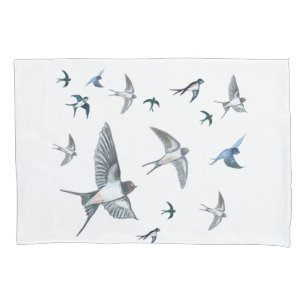  Flock of swallow birds flying  Pillowcase