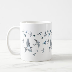 Flock of swallows flying Coffee Mug