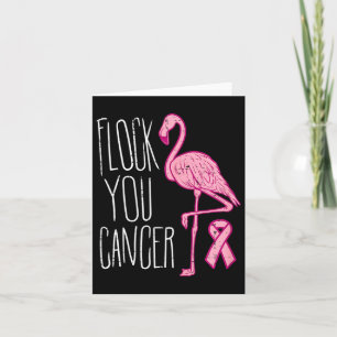 Flock You Breast Cancer Flamingo Pink Ribbon Aware Card