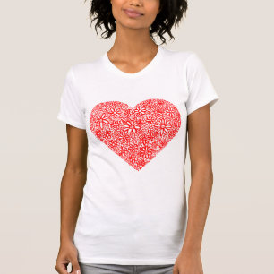 Flocked Heart - Customised T-Shirt