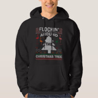 Flocking Around The Tree Flamingo Ugly Christmas S