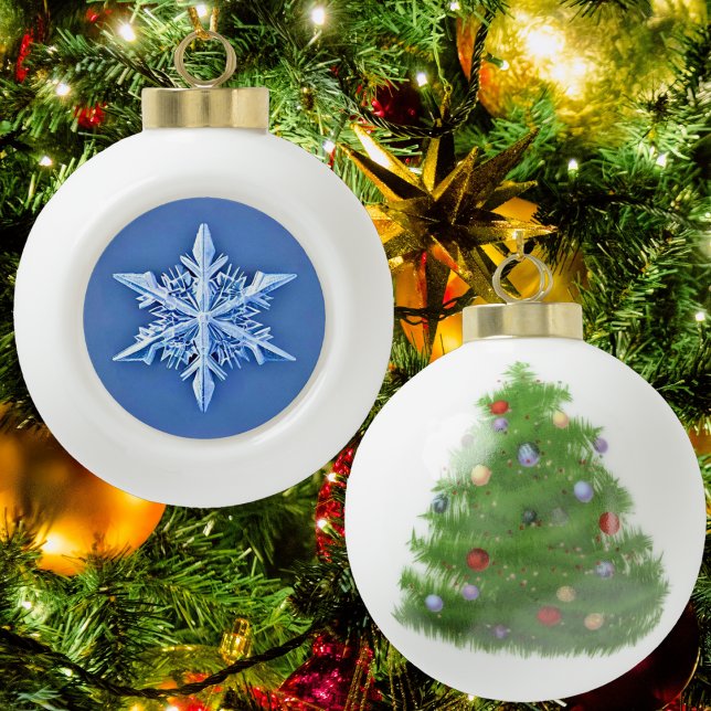 Flocon de neige - snowflake ceramic ball christmas ornament (Creator Uploaded)