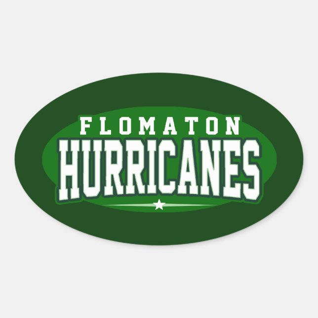 Flomaton High School; Hurricanes Oval Sticker (Front)