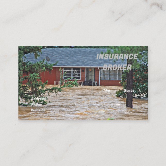 Flood Damage Insurance Business Card (Front)