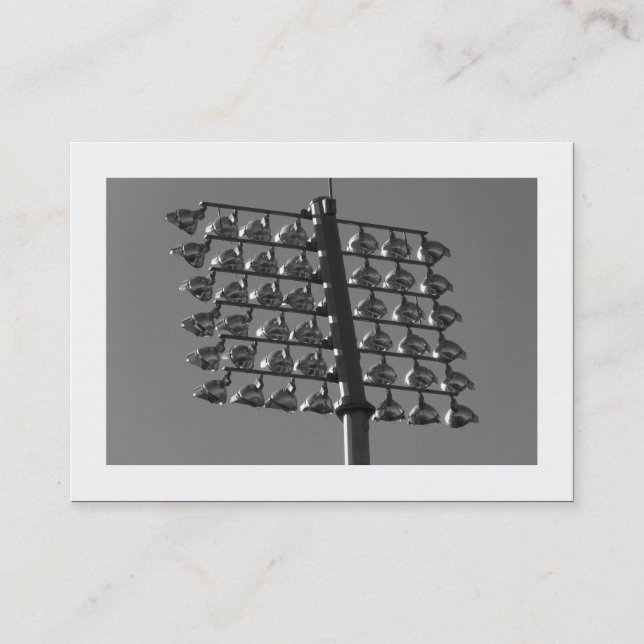 Flood Lights (B&W) (Bordered) Business Card (Front)