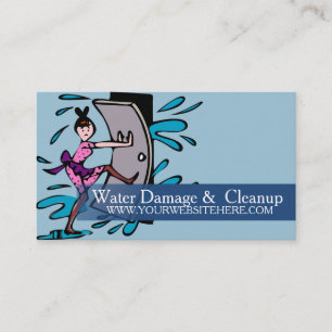 Flood Water Damage Service and Cleanup Business Card