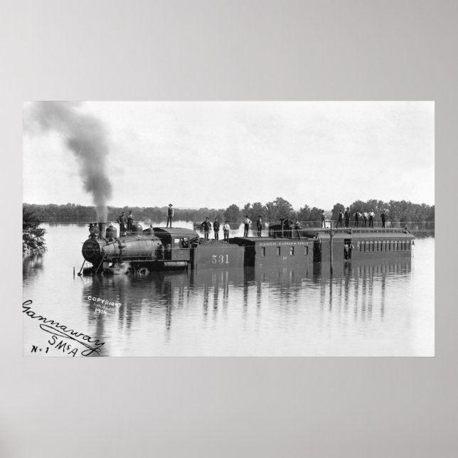 Flooded Train, 1904 Poster (Front)